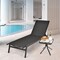 Black Steel Adjustable Chaise Lounge Chair with Breathable Fabric